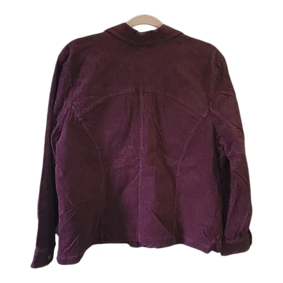 Cj Banks - Stretch Textured Corduroy Purple Jacket - Size X - Picture 8 of 10